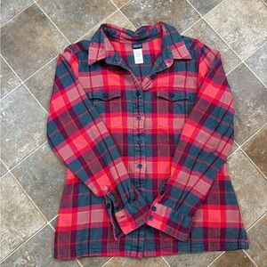 Patagonia Red and Gray Plaid Shirt